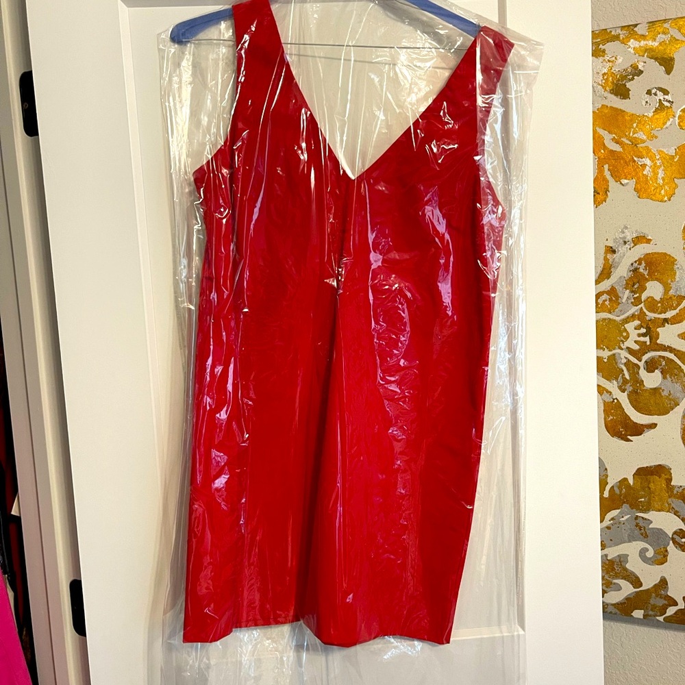Hyacinth House NEW Red Bow Bella Formal Preppy V Neck Mini Dress Size M